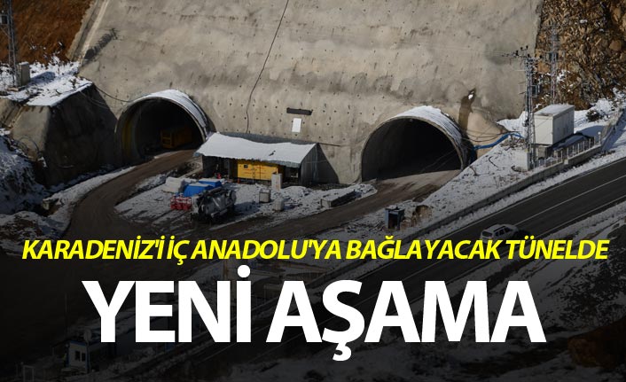 Karadeniz'i İç Anadolu'ya bağlayacak tünelde yeni aşama