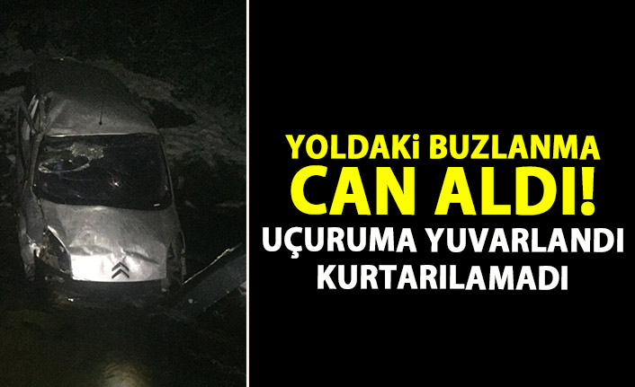 Yoldaki buzlanma can aldı