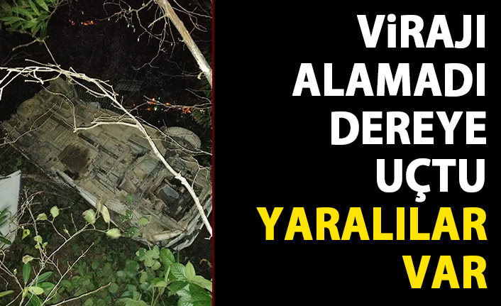 Virajı alamadı dereye uçtu! Yaralılar var