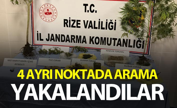 Rize'de 4 ayrı noktada arama - Yakalandılar