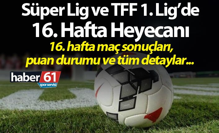 Süper Lig 16. Hafta maç sonuçları, Süper Lig Puan Durumu, 17. Hafta programı