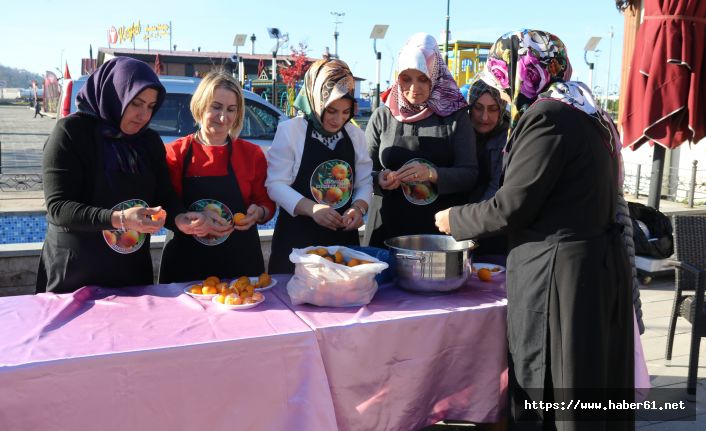 Rize'de mandalina reçeli yaptılar