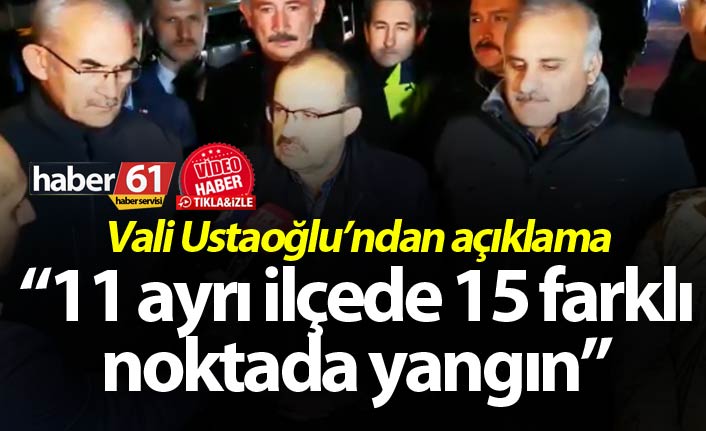 Vali Ustaoğlu’ndan açıklama - 11 ayrı ilçede 15 farklı noktada yangın