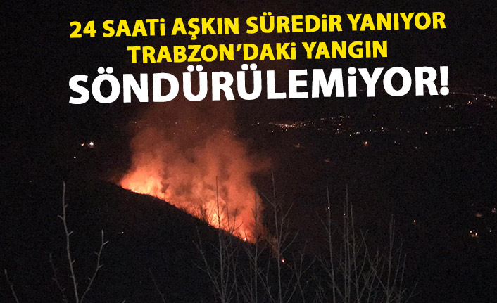 24 saati aşkın süredir yanıyor! Trabzon'daki yangın hala söndürülemedi