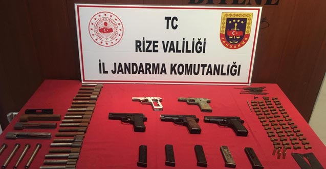 Rize'de ruhsatsız silah atölyesine operasyon: 3 gözaltı