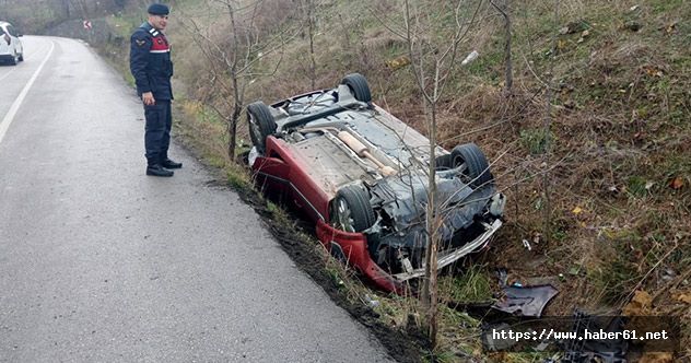 Samsun'da otomobil takla attı!