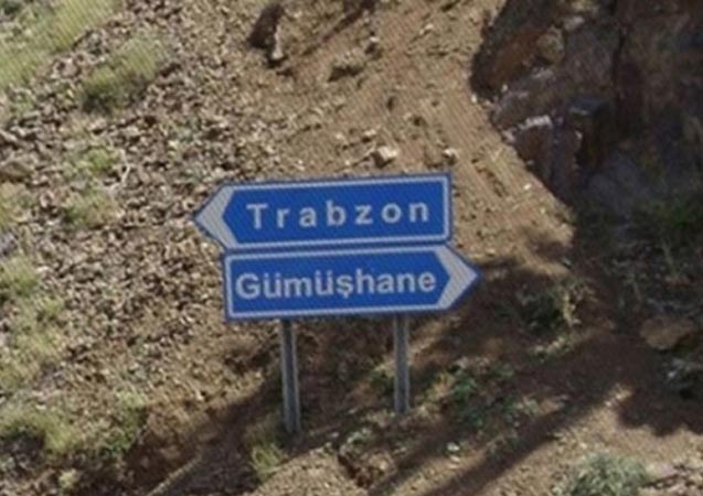 Trabzon - Gümüşhane yolunda çalışma. 1 Ocak 2020