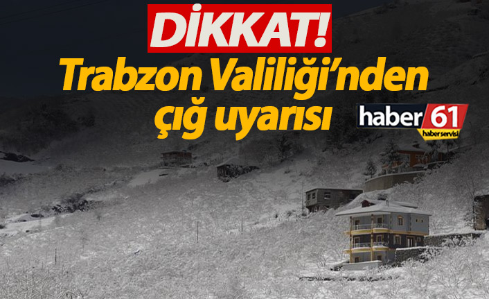 Trabzon Valiliği'nden çığ uyarısı