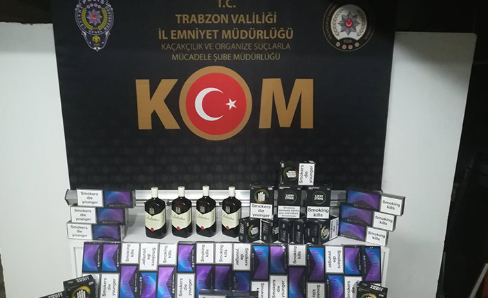 Kaçakçı Trabzon’da yolcu otobüsünde yakalandı!