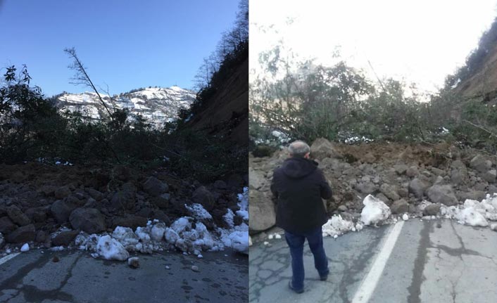 Ayder Yaylası yolunda heyelan