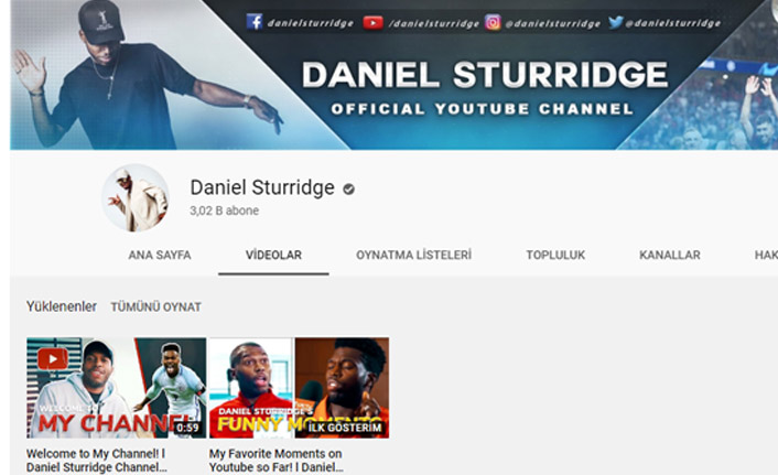 Sturridge youtuber oldu