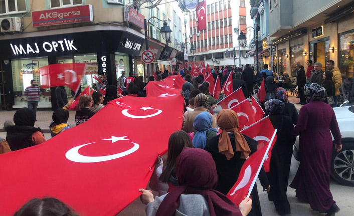 Ordu'da İdlib şehitleri için yürüyüş