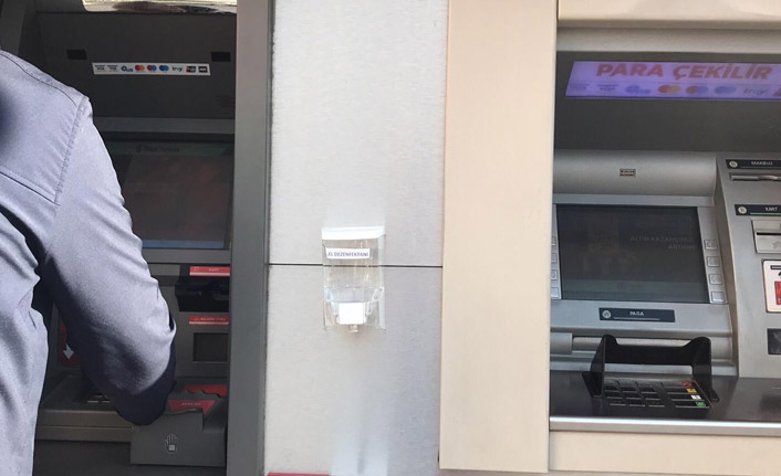 Rize'de ATM'lerde Koronavirüs önlemi