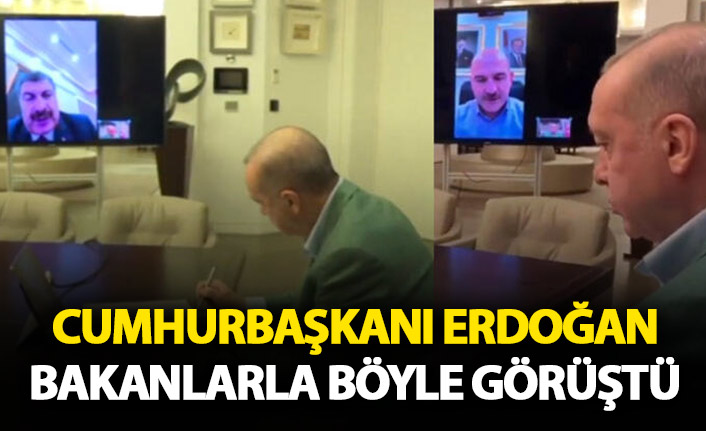 Cunhurbaşkanı Erdoğan Bakanlarla telekonferansa aracılığı görüştü!