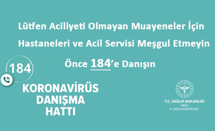 Sağlık müdürlüğü uyardı: "İlk önce 184’ü arayın"