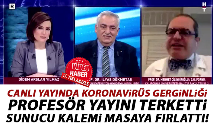 Canlı yayında Koronavirüs gerginliği! Profesör yayını terketti!