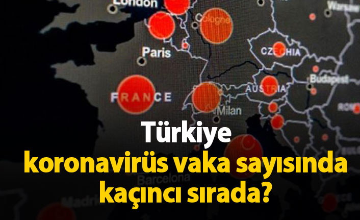 Türkiye vaka sayısında kaçıncı sırada?