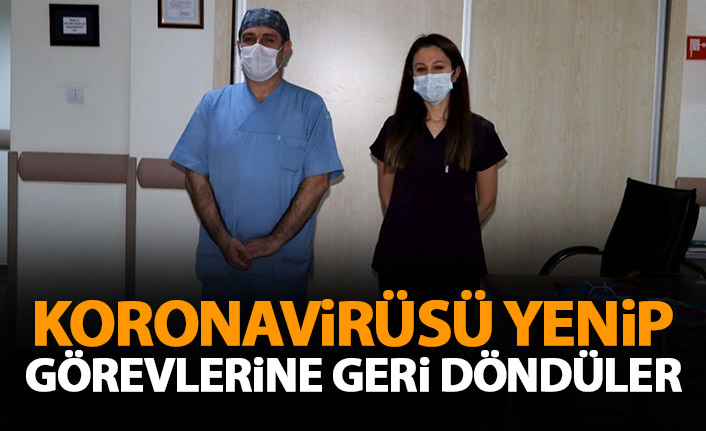 Rize'de sağlıkçılar Koronavirüsü yenip görevlerine döndü