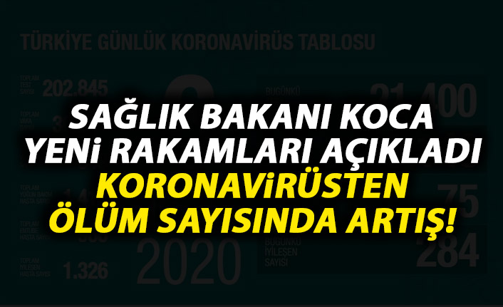 Sağlık Bakanı Koca yeni rakamları açıkladı! Ölüm sayısında artış!