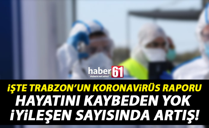 İşte Trabzon'un Koronavirüs raporu! Ölüm yok iyileşenler artıyor!