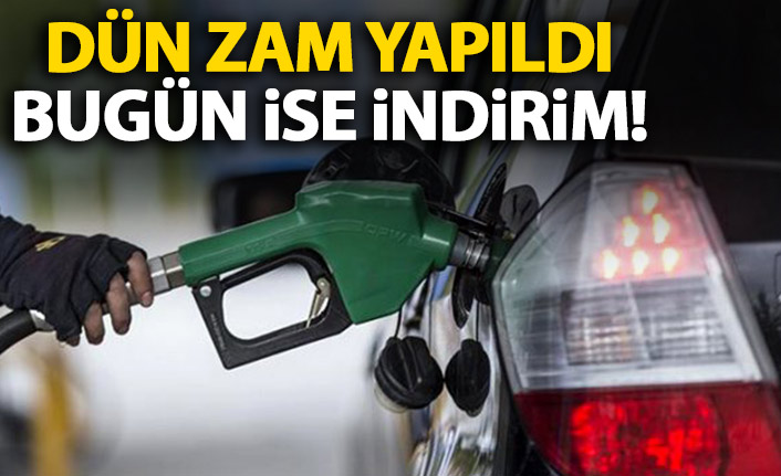 Benzine dün zam yapıldı bugün indirim!