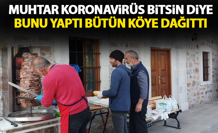 "Korona bitsin" diye kurban kesip köylüye dağıttı