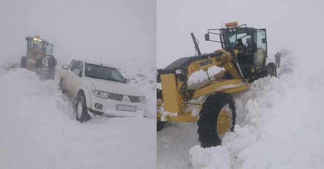 Bayburt'ta mayıs ayında karla mücadele