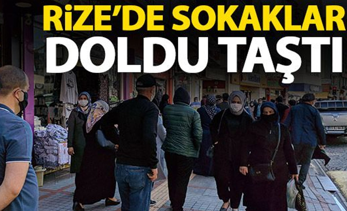 Rize'de cadde ve sokaklar yine doldu