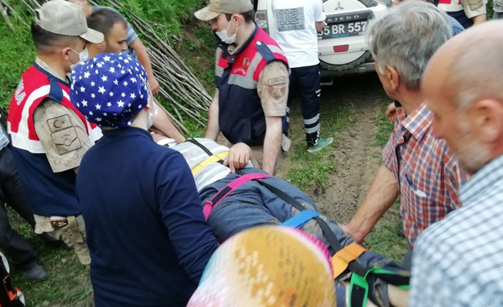 Yamaçta mahsur kalan şahıs kurtarıldı