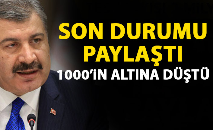 Güncel koronavirüs rakamları açıklandı: 1000'in altına düştü