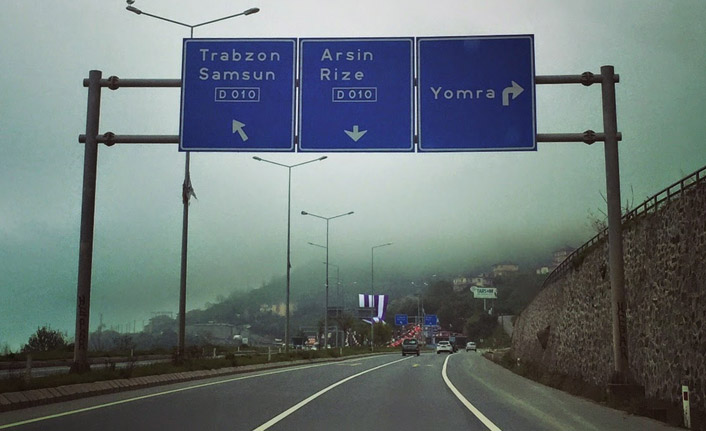 Trabzon-Rize yolunda çalışma. 1 haziran 2020