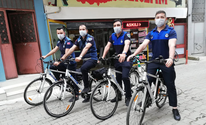 Giresun’da bisikletli zabıta ekipleri iş başında