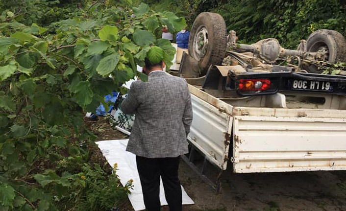 Trabzon'da feci kaza! Yamaçtan uçan kamyonet sonu oldu