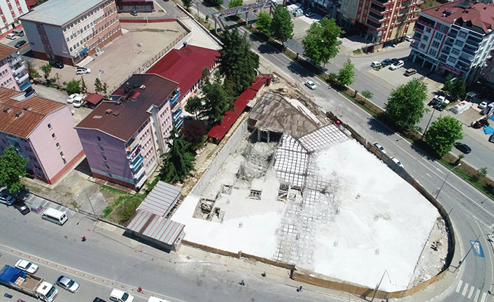 Ordu'da 1 kişinin öldüğü inşaattaki göçük havadan görüntülendi