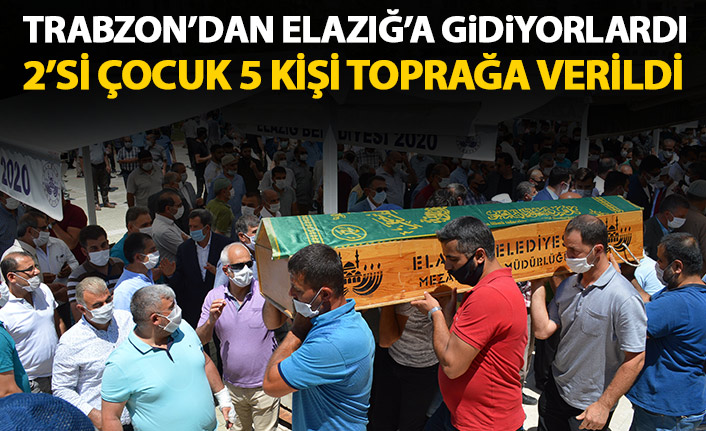 Trabzon'da Erzurum'a giderken nehre uçan 5 kişi toprağa verildi