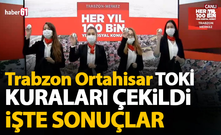 Trabzon Ortahisar TOKİ kura çekiliş sonuçları