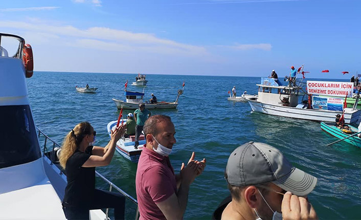 Rize'de balık çiftliği protestosu