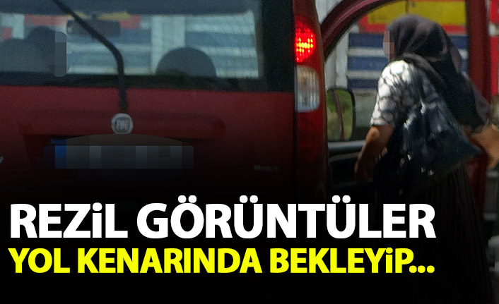 Samsun'da karayolunda rezalet görüntüler! Yol kenarında bekleyip...