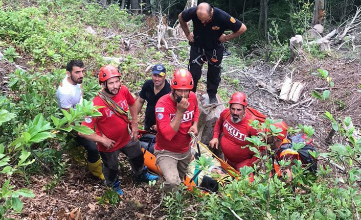 Artvin'de uçuruma düşen kişi kurtarıldı