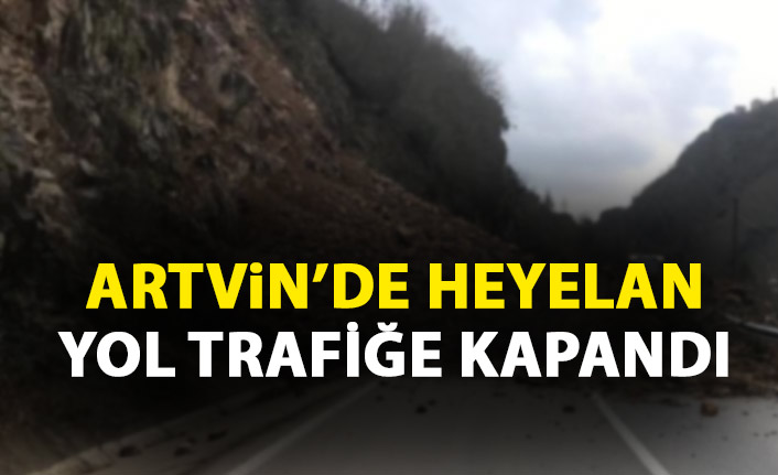 Artvin'de heyelan! Yol trafiğe kapandı