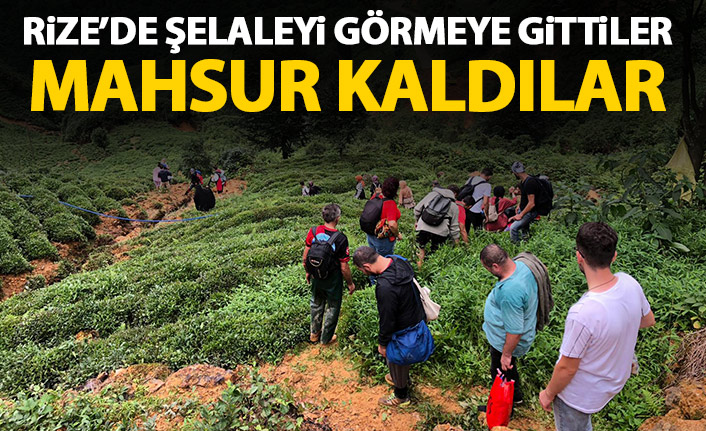 Rize'de şelalede mahsur kalan vatandaşlar kurtarıldı