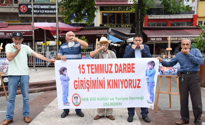 Giresun'da 15 Temmuz'a "ıslık dili" ile protesto