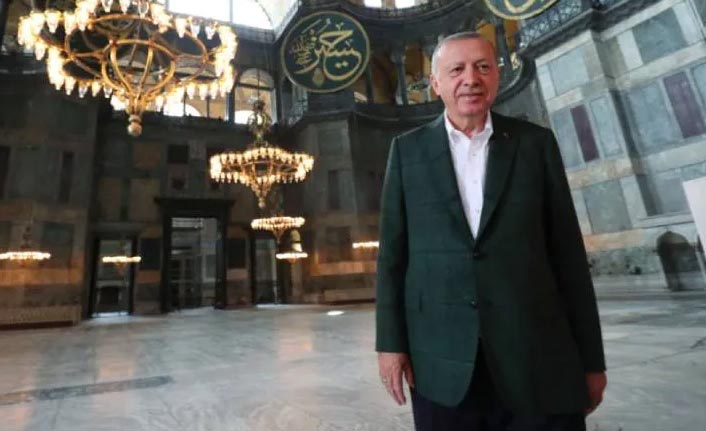 Cumhurbaşkanı Erdoğan Ayasofya Camii'nde