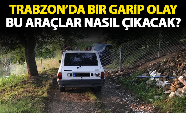 Trabzon’da bir ilginç olay! Araçlar mahsur kaldı