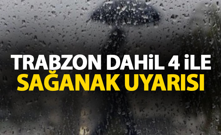 Trabzon dahil 4 ile sağanak yağış uyarısı yapıldı. 7 Ağustos 2020