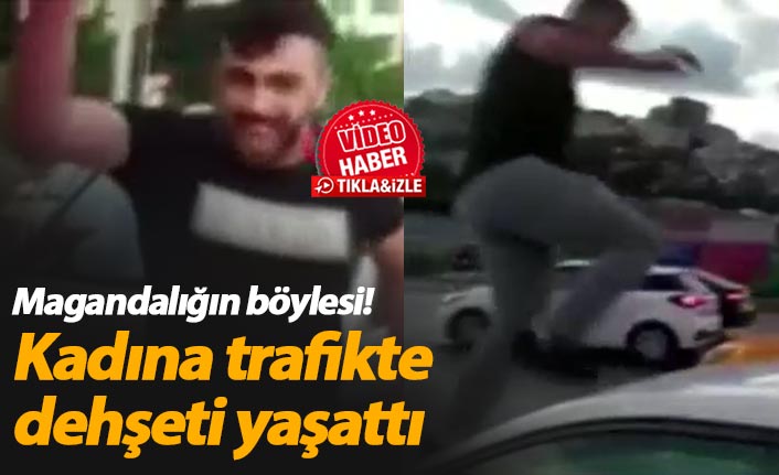 Magandalığın böylesi! Kadına trafikte dehşeti yaşattı