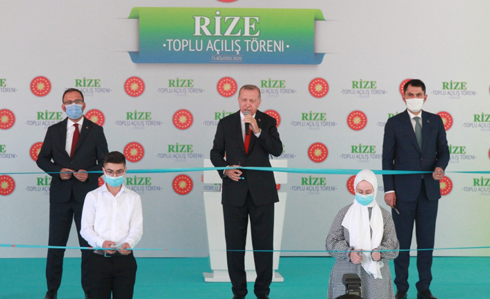 Cumhurbaşkanı Erdoğan Rize'de toplu açılış törenini gerçekleştirdi