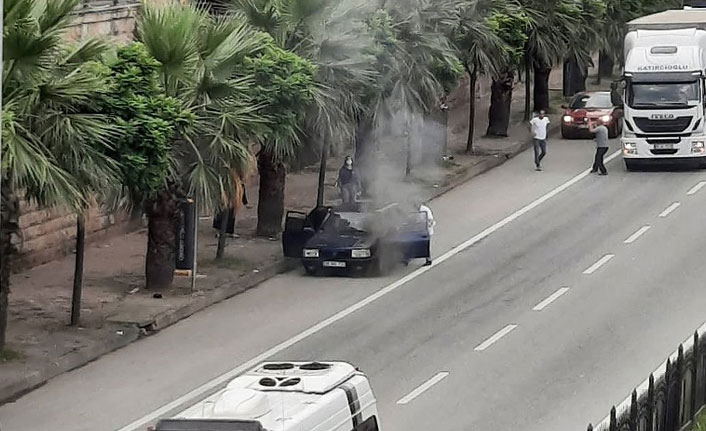 Giresun’da araç yangını korkuttu