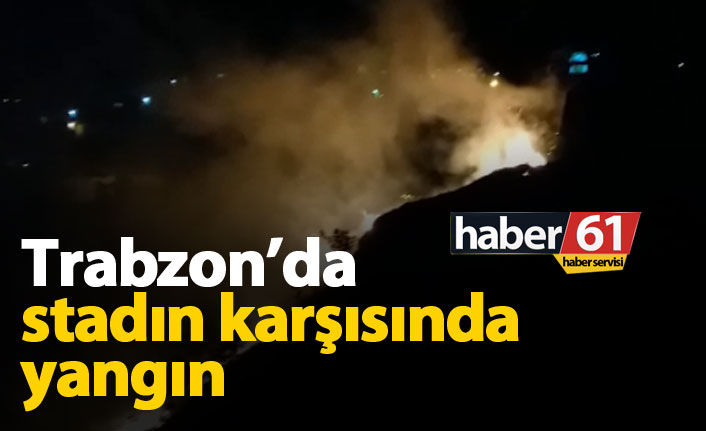 Trabzon'da stadın karşısında yangın