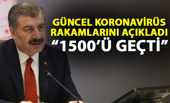 Günlük koronavirüs rakamları açıklandı: 1500'ü geçti